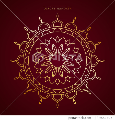 Luxury decorative mandala design in gold color Luxury decorative mandala design in gold color 119882497