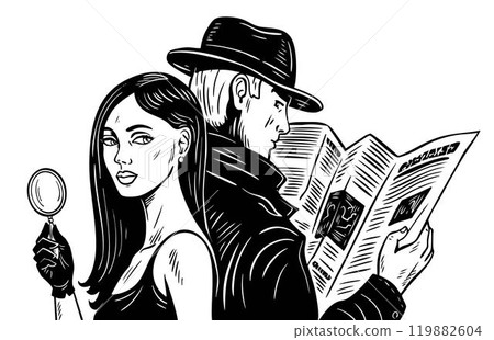 Beautiful couple detectives 119882604
