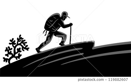 A human with backpacks are traveling 119882607