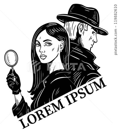 Beautiful couple detectives 119882610