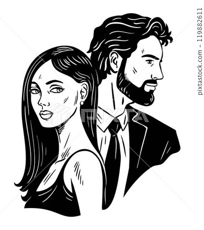Beautiful couple of spy agents 119882611