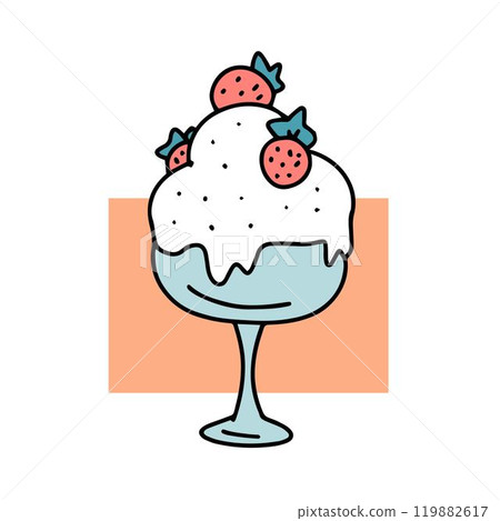 Appetizing Ice cream with strawberries 119882617