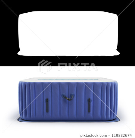 New open blue portable outdoor swimming pool front view 3d render on white with alpha New open blue portable outdoor swimming pool front view 3d render on white with alpha 119882674