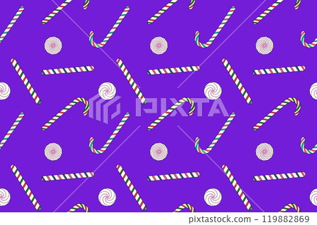 Christmas Candy Cane and Peppermint Pattern 119882869