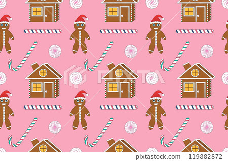 Gingerbread and Candy Christmas Pattern Gingerbread and Candy Christmas Pattern 119882872
