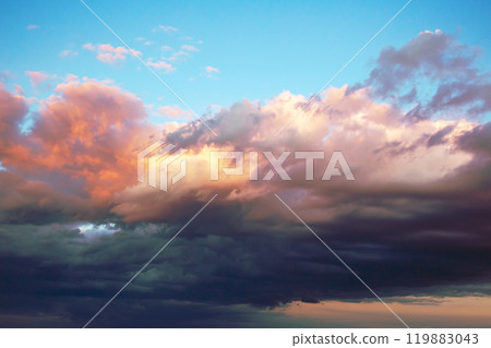 striking sunset sky, with a dynamic of red and orange hues blending into soft purples and blues striking sunset sky, with a dynamic of red and orange hues blending into soft purples and blues 119883043