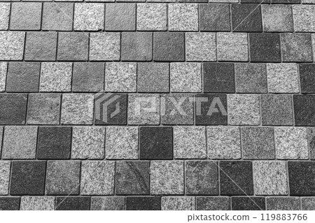 Gray cobblestone footpath. Tile background. Gray cobblestone footpath. Tile background. 119883766