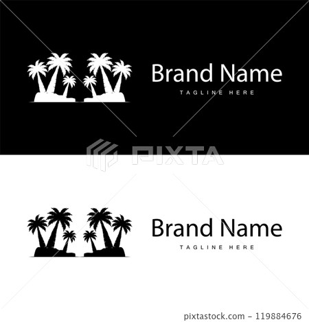 Coconut Tree Logo Design, Beach Plant Vector, Palm Tree Summer, Illustration Template Coconut Tree Logo Design, Beach Plant Vector, Palm Tree Summer, Illustration Template 119884676