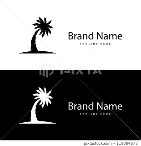 Coconut Tree Logo Design, Beach Plant Vector, Palm Tree Summer, Illustration Template Coconut Tree Logo Design, Beach Plant Vector, Palm Tree Summer, Illustration Template 119884678