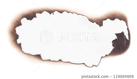 Burnt paper holes realistic vector illustration 119884808