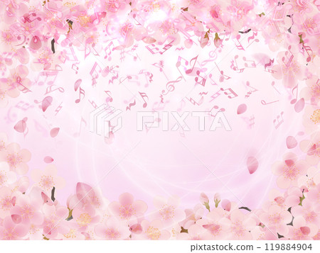 美麗的櫻花背景 119884904