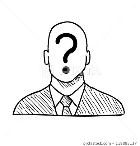 Identity Fraud Deep Fake Concept Line Drawing Identity Fraud Deep Fake Concept Line Drawing 119885137