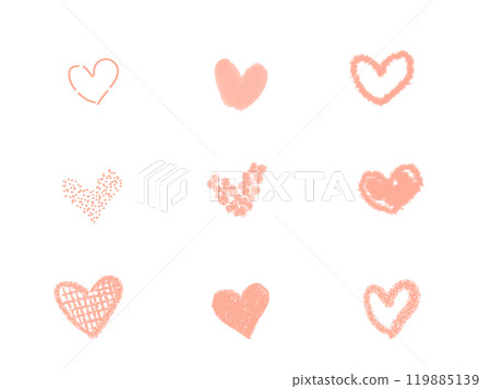 Cute hand drawn heart icon set Cute hand drawn heart icon set 119885139