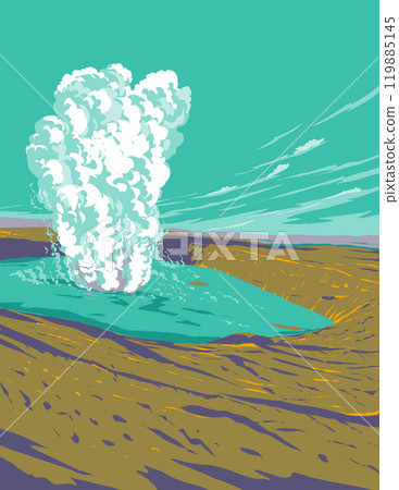 Kilauea Caldera in Hawaii Volcanoes National Park WPA Poster Art Kilauea Caldera in Hawaii Volcanoes National Park WPA Poster Art 119885145