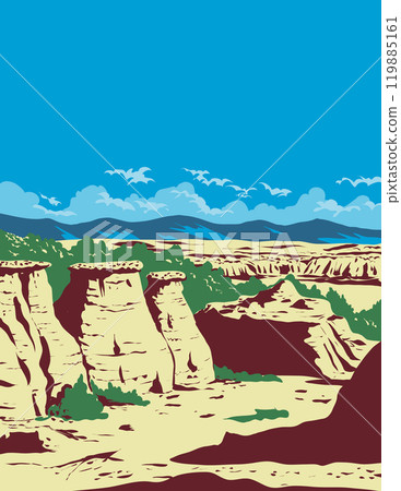 Writing on Stone Provincial Park in Alberta Canada WPA Poster Art 119885161