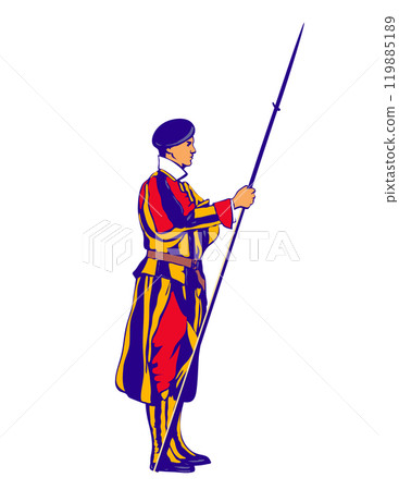 Pontifical Swiss Guard with Halberd WPA Art Pontifical Swiss Guard with Halberd WPA Art 119885189