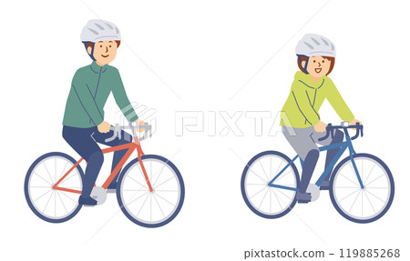 Illustration of a person cycling Illustration of a person cycling 119885268