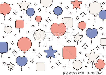 Cute background illustration with balloons flying 119885625