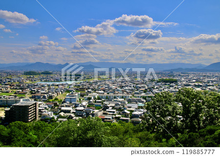 View from Marugame Castle, South, Sanuki Plain (Marugame City, Kagawa Prefecture) 119885777