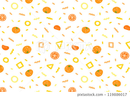 Hand-drawn geometric pattern mandarin orange 119886017