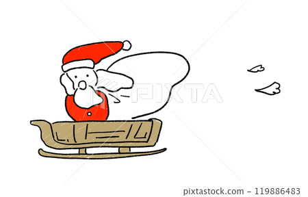 一個快速聖誕老人的插圖 一個快速聖誕老人的插圖 119886483