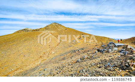 Climbing Mt. Ontake in autumn: Otaki summit to Kengamine (Hatcho Darumi) Climbing Mt. Ontake in autumn: Otaki summit to Kengamine (Hatcho Darumi) 119886745