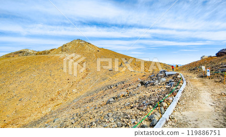 Climbing Mt. Ontake in autumn: Otaki summit to Kengamine (Hatcho Darumi) Climbing Mt. Ontake in autumn: Otaki summit to Kengamine (Hatcho Darumi) 119886751