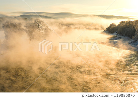 The Teshio River in bitter cold The Teshio River in bitter cold 119886870