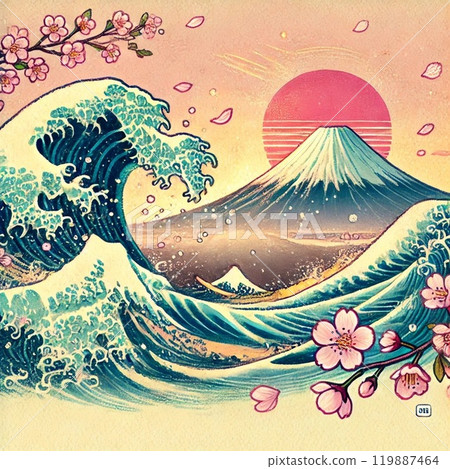 New Year's card with dancing cranes 119887464