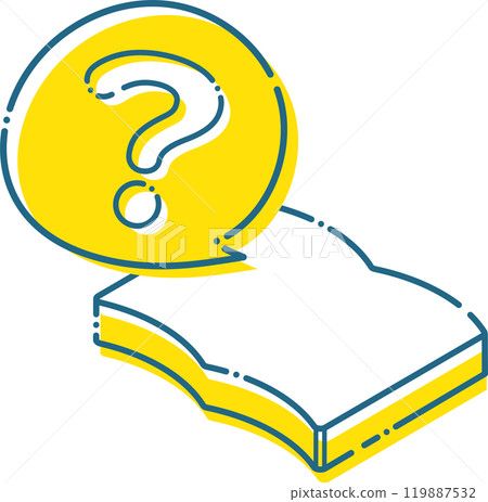 問號和簡單的筆記,虛線的書框 問號和簡單的筆記,虛線的書框 119887532