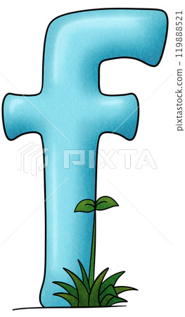 The blue alphabet f has small trees 119888521