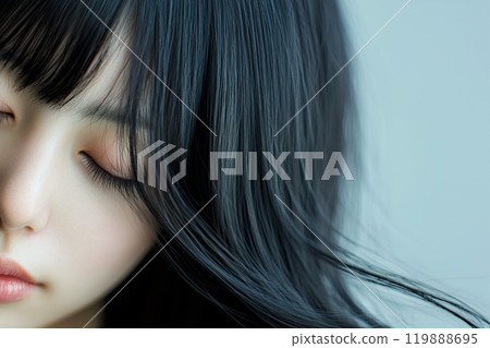 黑髮美膚的美女“AI生成圖像” 119888695
