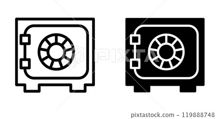 Illustration Vector graphic of safe box icon template Illustration Vector graphic of safe box icon template 119888748