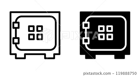 Illustration Vector graphic of safe box icon template Illustration Vector graphic of safe box icon template 119888750