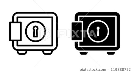 Illustration Vector graphic of safe box icon template Illustration Vector graphic of safe box icon template 119888752