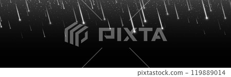 Meteor rain, shooting stars background. Bright, streaking lights falling from the sky. 119889014