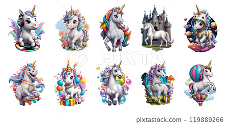Unicorn sticker set 119889266