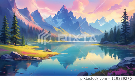 Nature background, watercolor style Nature background, watercolor style 119889270