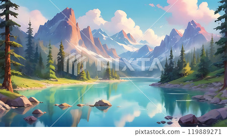 Nature background, watercolor style 119889271