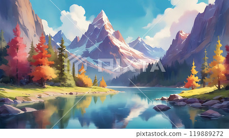 Nature background, watercolor style 119889272
