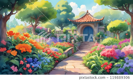 Nature background, watercolor style 119889306