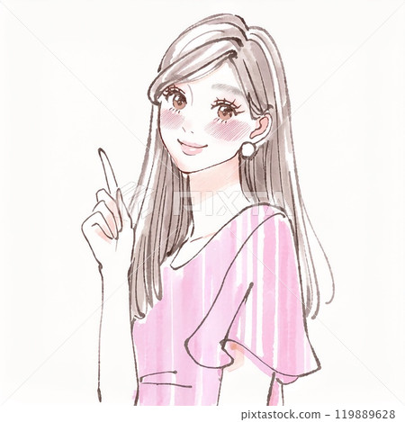 Illustration material of women and girls 119889628