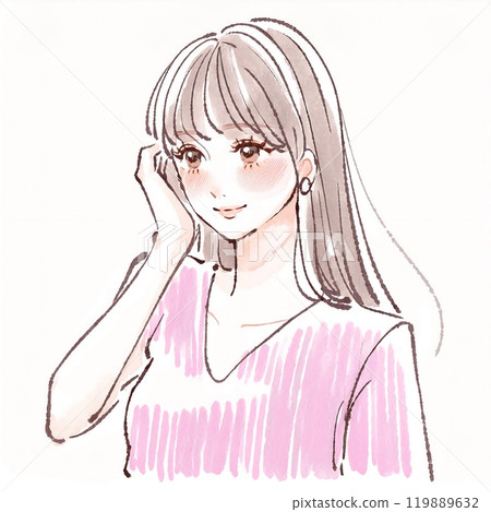 婦女和女孩插畫素材 婦女和女孩插畫素材 119889632