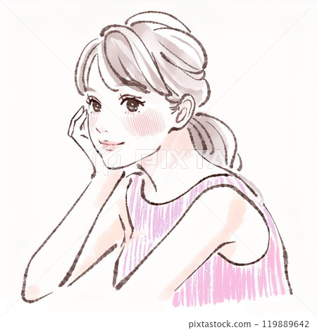 婦女和女孩插畫素材 婦女和女孩插畫素材 119889642