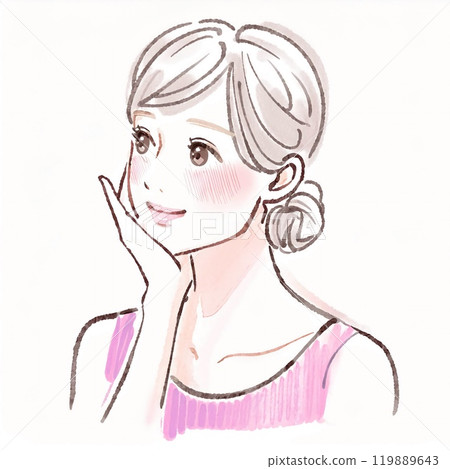 婦女和女孩插畫素材 119889643