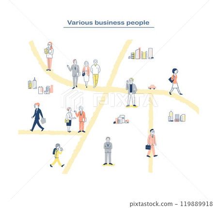 Various people walking on the street Business people 4 119889918