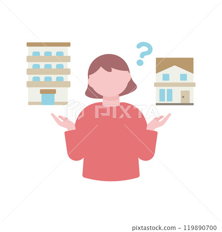 A woman who is worried about an apartment or a house 119890700