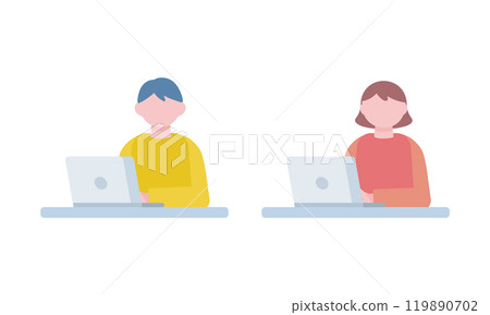 Male and female using a personal computer Male and female using a personal computer 119890702