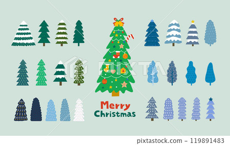Collection of Merry Xmas tree Collection of Merry Xmas tree 119891483