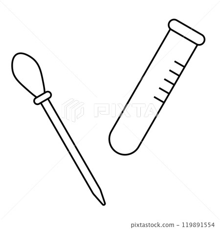 Simple pipette and test tube illustration Simple pipette and test tube illustration 119891554